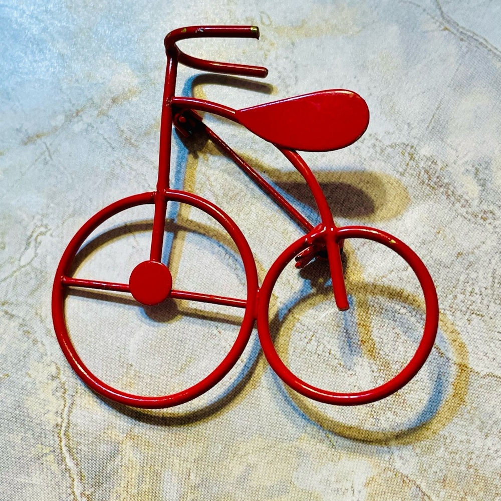Vintage Red Bicycle Brooch